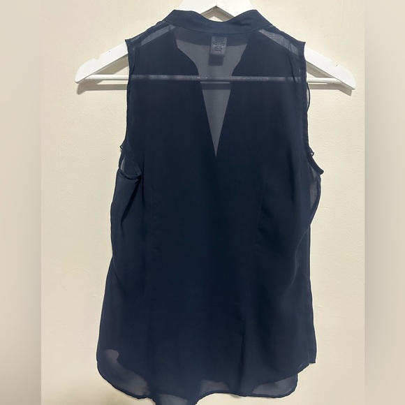 Cache Navy Ruffle Blouse - Picture 4 of 4